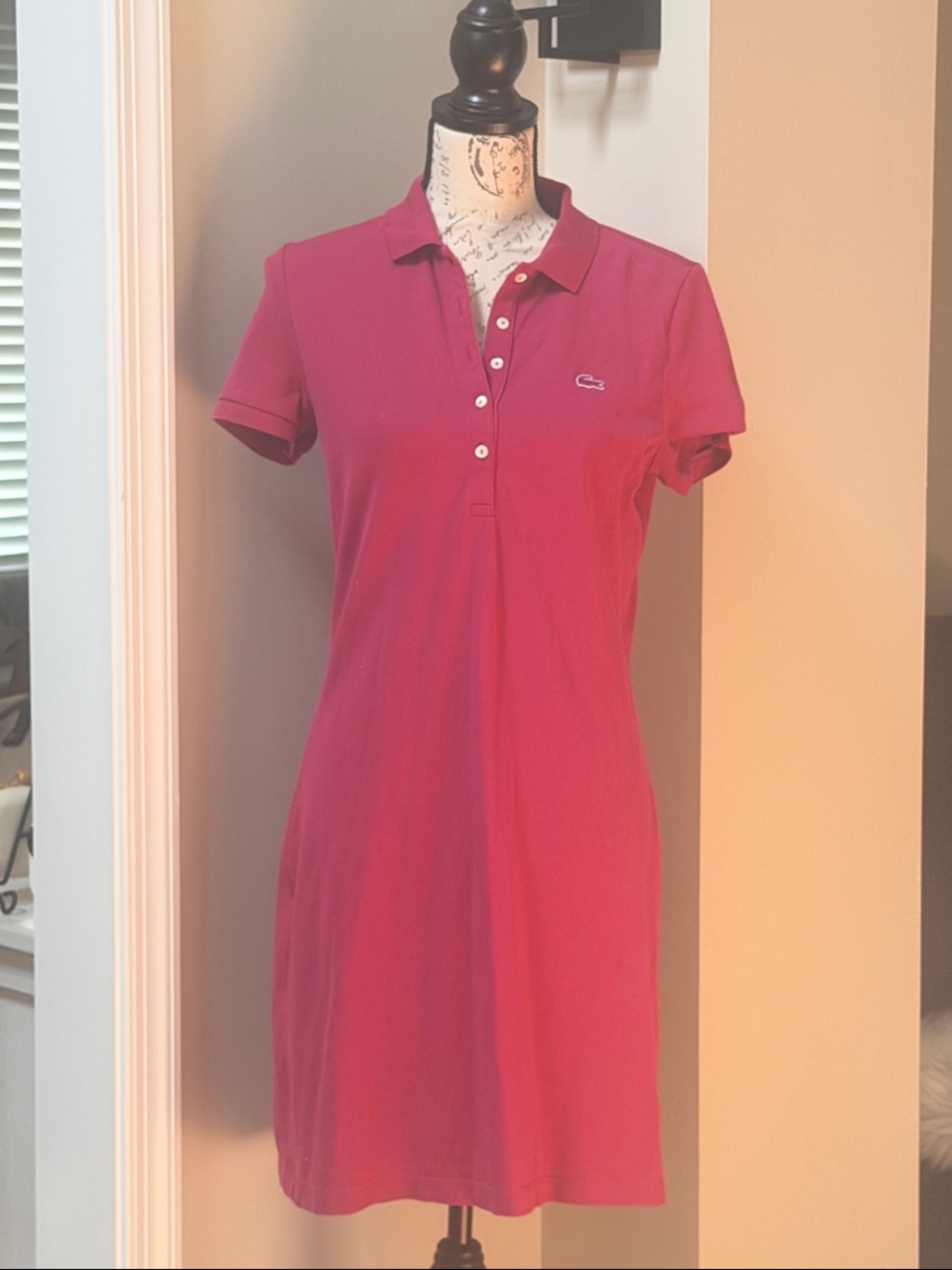 Lacoste Women's Hot Pink Polo Shirt Dress
